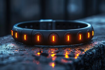 A glowing bracelet with the letters I and L on it