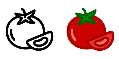 Red Tomato icon. Vegetable sign. Organic logo. Ketchup symbol.