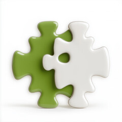 Obraz premium Two Puzzle Pieces Isolated