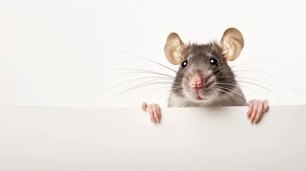 rat holding a banner generative ai