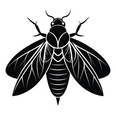 cicadas silhouette style on white background