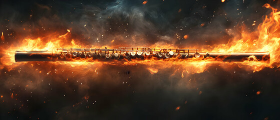 A dramatic fiery background with a glowing, abstract element representing intensity and passion in digital art.