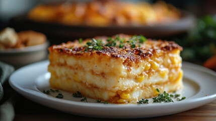 Delicious homemade lasagna served on a plate, perfect for hearty holiday meals and family gatherings.