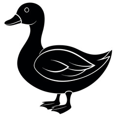       Beautiful duck silhouette vector illustration.
