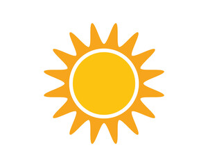 Yellow Sun icon on white background Vector illustration.
