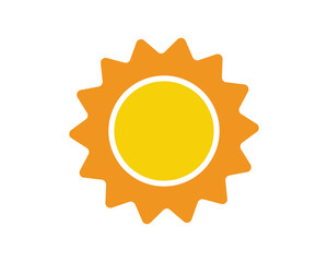 Yellow Sun icon on white background Vector illustration.