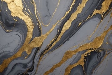Obraz premium abstract marble grey art with gold â€” gray background with golden paint