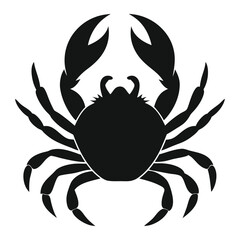 black crab silhouette style isolated on white