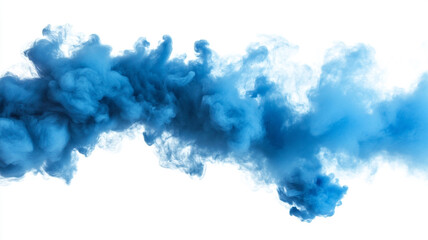 blue smoke or ink explosion on a white background