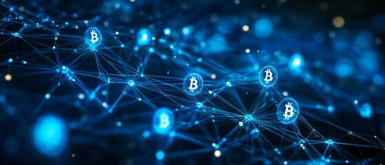 Fototapeta premium The Decentralized Web, Blockchain and Cryptocurrency