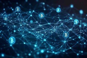 Obraz premium The Decentralized Web, Blockchain and Cryptocurrency