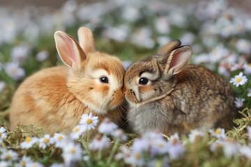 Fototapeta premium two bunny kissing