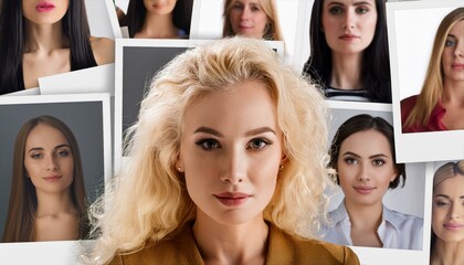 collage of people with the woman with blond hair in front 