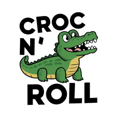 Crocodile typography PNG Design