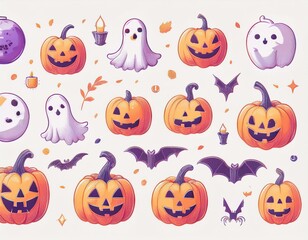 ハロウィンのイラストセット