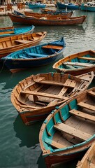 Dubai's harbor filled with wooden boats
