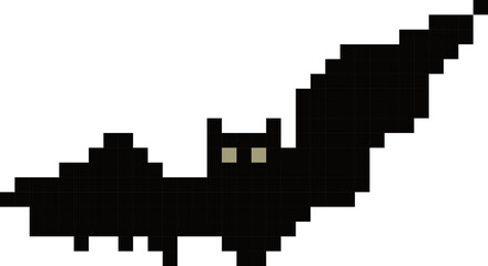 Pixelated Bat in Flight