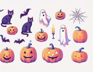ハロウィンのイラストセット