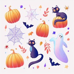 Fototapeta premium ハロウィンのイラストセット