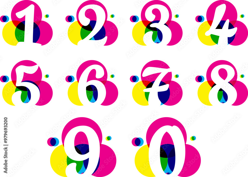 Poster vector set of number, abstract numbers, numbers vector
