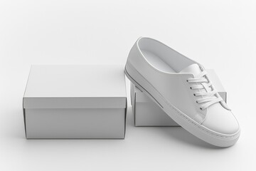 Shoe Box Mockup on Isolated white Background created with Generative AI