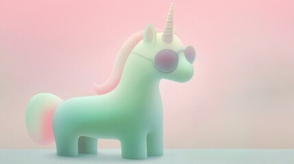 Cute funny unicorn in sunglasses