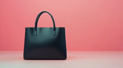 Chic handbag on a plain surface with ample space for brand message