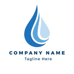 Water droplet as logo concept with blue color.