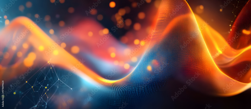 Poster digital background, can be used in the description of network abilities, technological processes, di