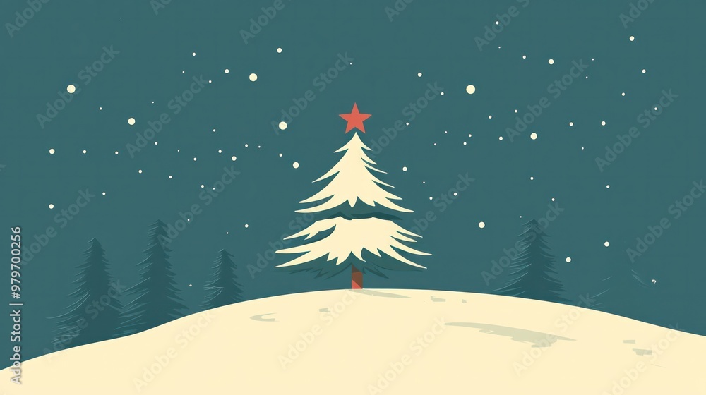 Poster a christmas tree is the focal point of this image
