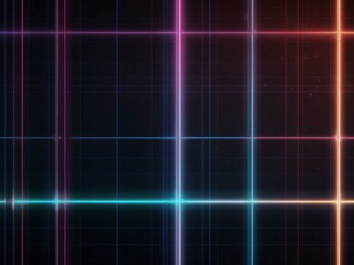 Endless neon grid background with glowing lines