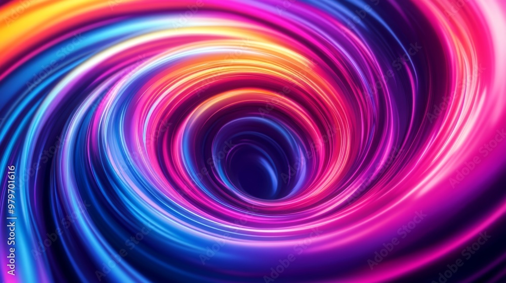 Poster a vibrant abstract background with swirling neon colors and smooth gradients, creating a dynamic and