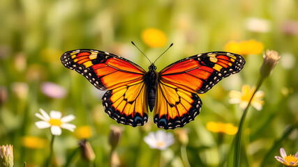 Naklejka premium Butterfly. Beautiful, bright, incredible butterfly. Nature. Background. Wallpaper.