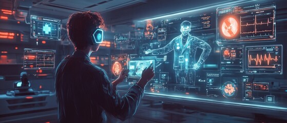 Fototapeta premium The Virtual Clinic, Digital Health and Telemedicine