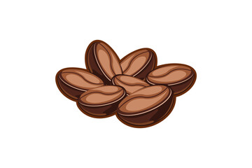 Illustration of a pile of coffee beans on a white background.