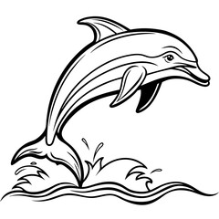 silhouette of a dolphin leaping out of the water