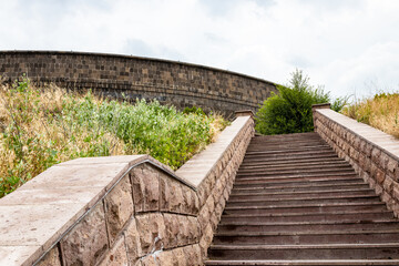 steps to Black Fortress monument in Gyumri city