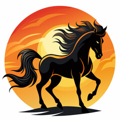 horse silhouette vector