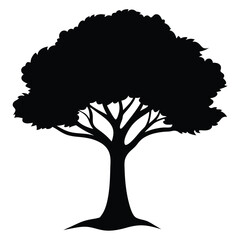 tree silhouette style with white background