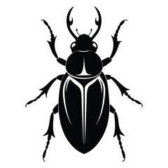 black beetle silhouette style with white background