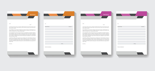 Corporate company  Invoice and letterhead design template