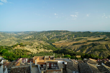 Il nucleo storico medievale del villaggio di Pomarico, Matera, Basilicata, Italia