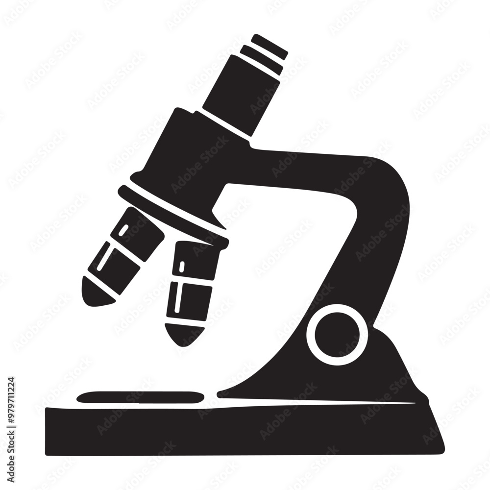 Wall mural microscope icon vector design, simple microscope flat icon on isolated white background
