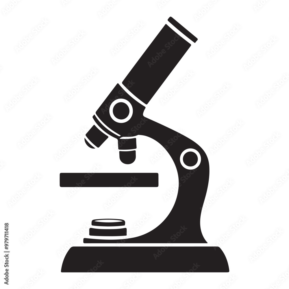 Wall mural microscope icon vector design, simple microscope flat icon on isolated white background