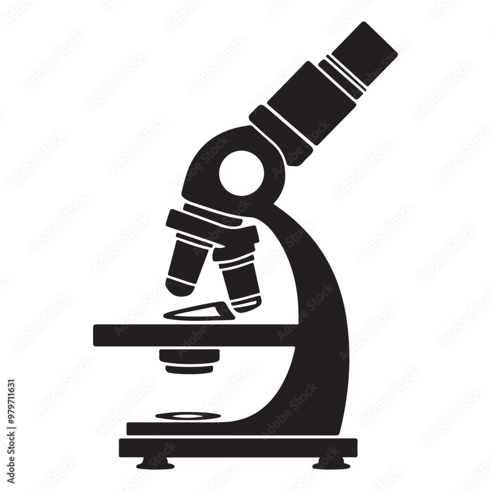 Wall mural microscope icon vector design, simple microscope flat icon on isolated white background