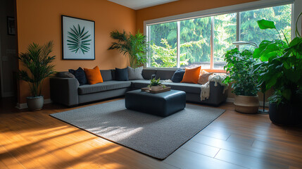 Fototapeta premium Warm-toned living room