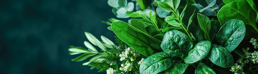 A green plant with leaves and flowers