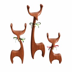 Obraz premium Christmas decorations, New Year's decor, isolated on white background, 3D illustration, cg render 