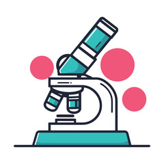 Microscope icon vector design, simple microscope flat icon on isolated white background