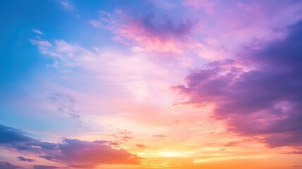 A beautiful sky with a pink and orange sunset